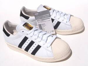 デッド!! 新品 18年製 22,5cm adidas SUPERSTAR 80s スーパースター 80s 白x黒 天然皮革レザー