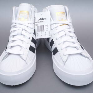 デッド!! US 8 1/2 / 26.5cm 新品!! USA限定 20年製 adidas Originals 424 PRO MODEL プロモデル 白黒 天然皮革レザー 厚底 の画像3