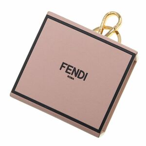 フェンディ キーホルダー ミニボックス 7AR894 ライトピンク レザー 中古 キーリング MINI BOX FENDI