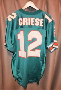 Wilson NFL Miami Dolphins (マイアミドルフィンズ) GRIESE グリース USA製 半袖ジャージ ユニフォーム 46 【MIA/ウイルソン/アメフト】