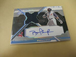 2003 UD SPX YS-BP BRANDON PHILLIPS ブランドン・フィリップス 0966/1295 ジャージ 直筆サインカード MLB アッパーデック　UPPER DECK