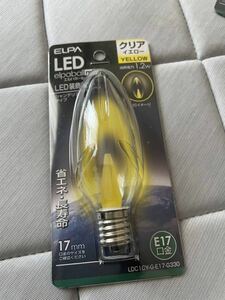 ★未使用★ ELPA 装飾電球 室内用 LED シャンデリアタイプ 17mm クリア イエロー