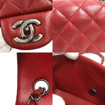 シャネル CHANEL ミニマトラッセ20 A69900 レッド　シルバー金具 キャビアスキン ショルダーバッグ レディース 中古_画像8