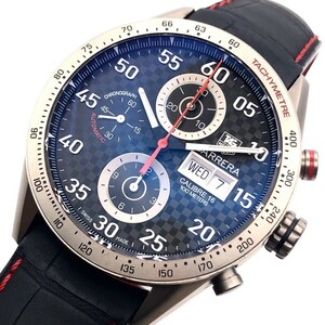  tag * Heuer TAG HEUER Carrera tachymeter chronograph CV2A80 titanium wristwatch men's used 