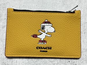 新品 コーチ スヌーピー ピーナッツ カードケース コインケース C4281　　COACH X PEANUTS 人気完売品 正規品 イエロー 柳委8151