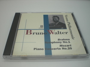 1CD　モーツアルト：ピアノ協奏曲第20番　ブラームス：交響曲第1番　ワルター（ピアノ・指揮）/ウィーン・フィル　1937年　国内盤　11奥