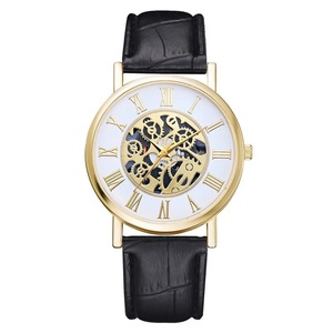 時計　腕時計 ギリシャ文字 アナログ メンズ クォーツ レザー ベルト　高品質 レザー ファッション時計　ゴールド 男女兼用　ブラック