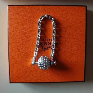  ultra rare HERMES Hermes golf ball key chain * Golf key holder 