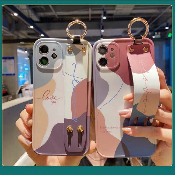 ☆ショルダー型☆ iPhone13ストラップ TPU ベルト付き グリーン