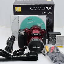 Nikon デジタルカメラ COOLPIX P520 光学42倍ズーム バリアングル液晶 レッド_画像1