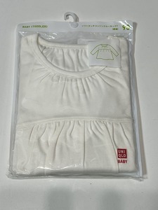 新品 UNIQLO ユニクロ ソフトタッチ コットン クルーネック Tシャツ 長袖 90 182-451417 R507T