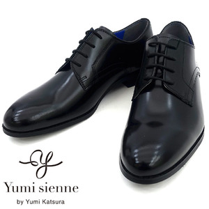 ▲Yumi Sienne ユミジェンヌ YS8306 ビジネスシューズ プレーントゥ 本革 メンズ 革靴 ブラック Black 黒 27.0cm (0910010667-bk-s270)