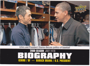 イチロー/オバマ元大統領 2010 Upper Deck Season Biography 118