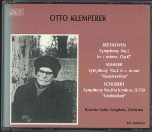 2discs CD Otto Klemperer Beethoven:symphony No.5/Mahler:symphony No.2/Schubert:symphony No.8 DR930053 DISQUES REFRAIN /00220