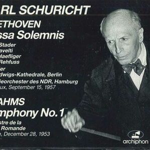 2discs CD Carl Schuricht Beethoven: Missa Solemnis Brahms: Symphony No.1 ARCH21CD ARCHIPHON /00220