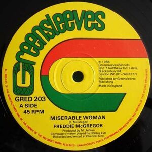 英12 Freddie McGregor Miserable Woman GRED203 Greensleeves Records /00250