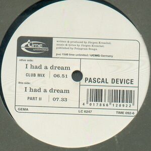 独12 Pascal Device I Had A Dream TIME0926 Time Unlimited /00250