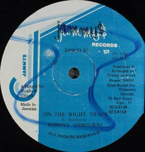 ジャマイカ12 Johnny Osbourne On The Right Track NONE Jammy's Records /00250