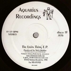 加12 Nick Holder The Latin Thing E.P. DISCO19 Aquarius Recordings /00250