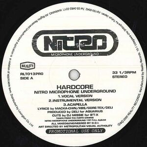 12 Nitro Microphone Underground Hardcore / 極者 RLT13PRO REALITY RECORDS プロモ /00250