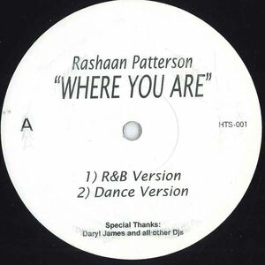 英12 Rahsaan Patterson, Carl Thomas Where You Are HTS001 Not On Label /00250