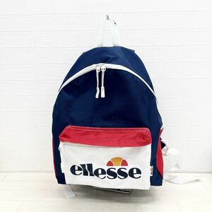 1137◎ ellesse エレッセ バッグ 鞄 リュック サック バックパック カジュアル ビッグ ロゴ ネイビー ホワイト レディース