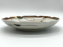 【伊万里】明治後期～　金彩『扇に松梅鶯図の膾皿』　19cm　1か所カケ有　骨董陶器　時代物　定形外可　N0705G_画像8