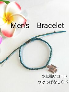 №２２９　ボヘミアンチャームのブレスレット　メンズアクセサリー　水に強いコード　つけっぱなしＯＫ　送料込み　まとめ買い同梱割引あり