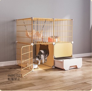  popular recommendation 2 step pet cat cage 75×49×73cm toilet attaching cat playpen large gauge storage . mileage prevention many head .. strong 