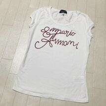 3617☆ EMPORIO ARMANI エンポリオアルマーニ トップス 半袖Tシャツ クルーネックTシャツ レディース USA6 イラスト_画像1