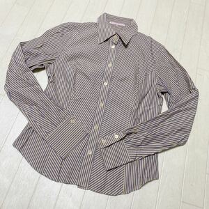 3621☆ Paul Smith ポールスミス トップス シャツ ブラウス 長袖シャツ レディース 40 ベージュ ストライプ