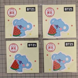 [J-413]TSUTAYA limitation BT21 KOYA sticker 4 pieces set 