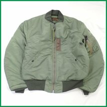 ★BUZZ RICKSON'S/バズリクソンズ MA-1 LION UNIFORM 1957年モデル メンズL/カーキ/ナイロン/BR10981/ジャケット&0954500796_画像1