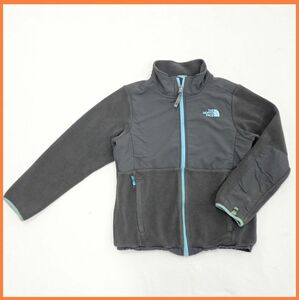 ◆THE NORTH FACE/ザノースフェイス 切替 ジャケット ガールズL/ダークグレー×水色/スタンドカラー/キッズ/子供服/難あり&1111101951