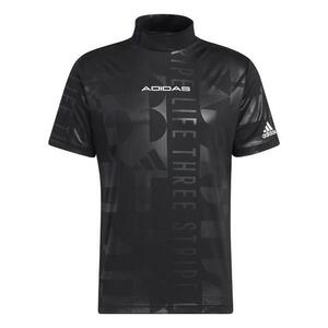 * новый товар Adidas adidas GOLFgoru крыло bo Sprint короткий рукав mok шея рубашка M чёрный черный обычная цена 8,490 иен . пот скорость .DRY с высоким воротником 