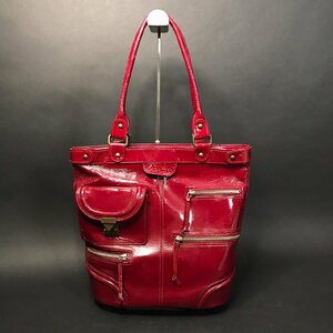 FG0712-9-4-3　LOUNIE ルーニィ レザー バッグ トートバッグ レッド　 37cm×14cm×31cm 100サイズ