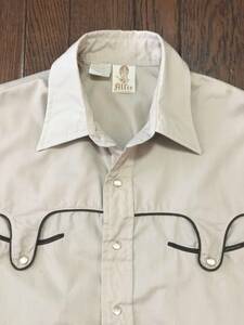  Vintage Alfie Alf .- деформация yoke рубашка в ковбойском стиле M светло-коричневый тон Smile карман 70s 70 годы kau Boy 