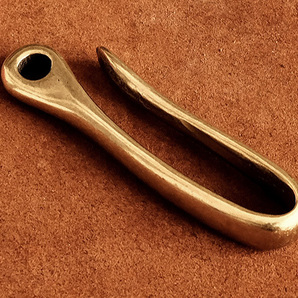 真鍮 ツリバリフック シャックルキーホルダー ( Lサイズ）かぎ針 ベルトフック ブラス メンズ レディース キーリング ゴールドの画像2