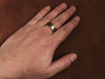 真鍮製 レールリング 太幅 （大サイズ）指輪 パーツ アクセサリー ゴールド アンティーク ビンテージ メンズ レディース 雑貨 小物 金色 _画像4