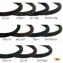 トラック用品 即納 ハンドルカバー ダブルステッチ エナメル ブラック/ピンク 2HS(45cm-46cm)/ふそう NEWファイター【送料800円】_画像3