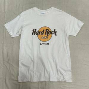 大人気！USA製 Hard Rock CAFE BOSTON ロゴ Tシャツ WHITE L ハードロックカフェ ボストン アメリカ製