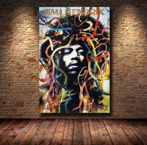  C2681 ジミ・ヘンドリックス Jimi Hendrix キャンバスアートポスター 50×75cm イラスト インテリア 雑貨 海外製 枠なし E