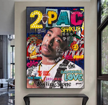  C2966 2PAC トゥーパック ヒップホップ hip-hop ポップアート キャンバスアートポスター 50×70cm インテリア アート 雑貨 海外製 枠なし _画像1