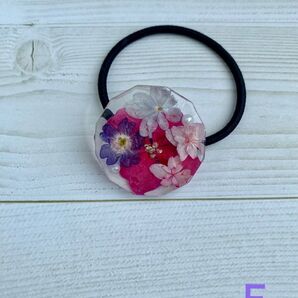 ヘアゴム ドライフラワー 押し花 ヘアアクセサリー 花束