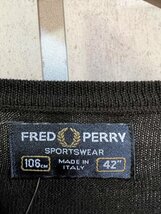 美品 フレッドペリー イタリア製 メリノウール Vネック セーター 42/106 メンズ ストライプ FRED PERRY_画像3