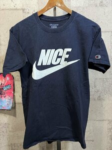 NICE パロディ Tシャツ 紺 M ナイス チャンピオン