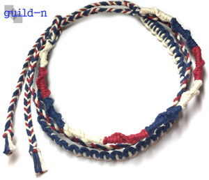 guild-n * tricolor navy 3 ream hemp flax anklet bracele arm for foot mi sun ga men's lady's both for size order possible 