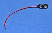バッテリースナップ 006P電池用 9V乾電池用 ソフトタイプ 縦型 赤/黒リード線 スナップ接続タイプのバッテリーケースにも使用可能_画像1