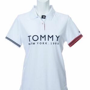 トミー 半袖 ポロシャツ 春夏 レディース ゴルフウェア 吸水速乾 トップス Tシャツ ロゴ 女性 UV ホワイト シャツ 襟