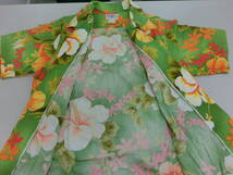 ☆USED　美品◆コットンアロハシャツ◆Hukilau Fashions/グリーン系_画像5